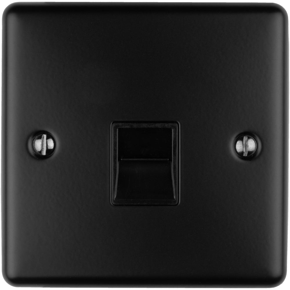 1 Gang Single BT Telephone Master Socket MATT BLACK Wall Outlet Face P ...
