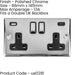 3 PACK 2 Gang Double UK Plug Socket & Dual 3.1A USB-C & A CHROME 13A Switched
