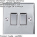 2 PACK 2 Gang Double Metal Light Switch POLISHED CHROME 2 Way 10A GREY Trim