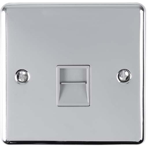 1 Gang Single BT Telephone Master Socket CHROME & GREY Wall Outlet Face Plate