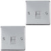 2 PACK 1 Gang Single BT Telephone Master Socket CHROME & GREY Wall Plate Outlet