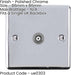 1 Gang Single TV Coaxial Aerial Socket - CHROME & GREY Female Wall Plate Outlet