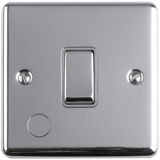 1 Gang 13A Unswitched Fuse Spur POLISHED CHROME & GREY Metal Mains Isolation