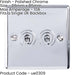 2 Gang Double Retro Toggle Light Switch POLISHED CHROME 10A 2 Way Lever Plate