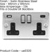 5 PACK 2 Gang UK Plug Socket & 2x 3.1A USB-C & A SATIN STEEL & BLACK 13A Switch