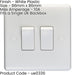 5 PACK 2 Gang Double 10A Light Switch 2 Way - WHITE PLASTIC Wall Plate Rocker