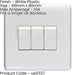 3 PACK 3 Gang Triple 10A Light Switch 2 Way - WHITE PLASTIC Wall Plate Rocker