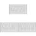 3 PACK 4 Gang Quad 10A Light Switch 2 Way - WHITE PLASTIC Wall Plate Rocker