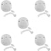 5 PACK 1m Pull Cord Ceiling Switch - 10A 230V - WHITE Bathroom Round Rose 2 Way