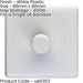 1 Gang Single 400W LED 2 Way Rotary Dimmer Switch WHITE Light Dimming Plate