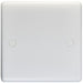 Single WHITE PLASITC Blanking Plate Round Edged Wall Box Chassis Hole Cover Cap