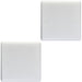 2 PACK Single WHITE PLASITC Blanking Plate Round Edged Wall Box Hole Cover Cap