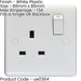 5 PACK 1 Gang Single Pole 13A Switched UK Plug Socket - WHITE Wall Power Outlet