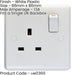 1 Gang Double Pole 13A Switched UK Plug Socket - WHITE PLASTIC Wall Power Outlet