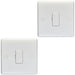 2 PACK 13A Unswitched Fuse Spur - WHITE Mains Isolation Appliance Wall Plate