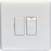 13A Switched Fuse Spur - WHITE PLASTIC Mains Isolation Appliance Wall Plate