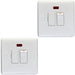 2 PACK 13A Switched Fuse Spur & Neon WHITE Mains Isolation Appliance Wall Plate