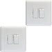 2 PACK 13A DP Switched Fuse Spur & Flex Outlet WHITE Mains Appliance Isolation