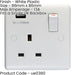 1 Gang Single UK Plug Socket & 2.1A USB-A Charger WHITE PLASTIC 13A Switched