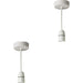 2 PACK 6 Inch White Ceiling Rose Pendant Light Bayonet BC Bulb Lamp Shade Holder