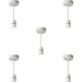 5 PACK 6 Inch White Ceiling Rose Pendant Light Bayonet BC Bulb Lamp Shade Holder
