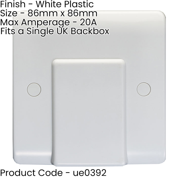 1 Gangle Single 20A Flex Outlet WHITE PLASTIC Boiler Appliance Wall Plate Outlet