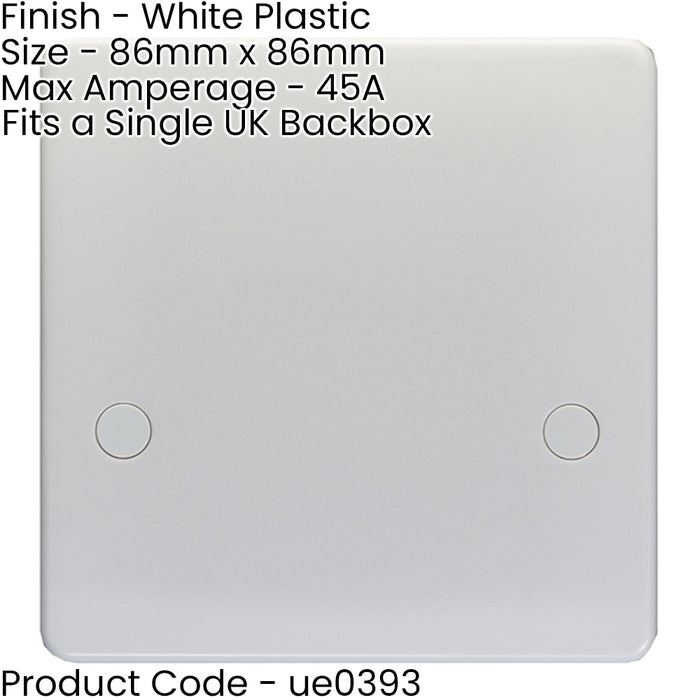 1 Gangle Single 45A Flex Outlet WHITE PLASTIC Cooker Oven Appliance Wall Plate