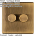 2 Gang Rotary Dimmer Switch 2 Way LED SCREWLESS ANTIQUE BRASS Light Dimming Wall