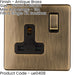 1 Gang DP 13A Switched UK Plug Socket SCREWLESS ANTIQUE BRASS Wall Power Outlet