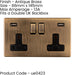 2 PACK 2 Gang Double 13A UK Plug Socket & 2.1A USB-A SCREWLESS ANTIQUE BRASS