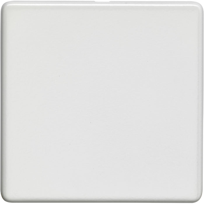 Single SCREWLESS MATT WHITE Blanking Plate Round Edged Wall Box Hole Cover