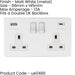 5 PACK 2 Gang Double 13A UK Plug Socket & 2x 3.1A USB-C & A SCREWLESS MATT WHITE
