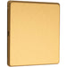 Single SCREWLESS SATIN BRASS Blanking Plate Round Edged Wall Box Hole Cover