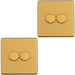 2 PACK 2 Gang Dimmer Switch 2 Way LED SCREWLESS SATIN BRASS Light Dimming Wall