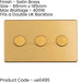 3 Gang Rotary Dimmer Switch 2 Way LED SCREWLESS SATIN BRASS Light Dimming Wall