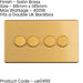 4 Gang Rotary Dimmer Switch 2 Way LED SCREWLESS SATIN BRASS Light Dimming Wall