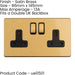 3 PACK 2 Gang Double DP 13A Switched UK Plug Socket SCREWLESS SATIN BRASS Power