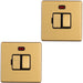 2 PACK 1 Gang 13A Switched Fuse Spur Neon SCREWLESS SATIN BRASS Mains Isolation