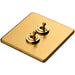 2 Gang Double Retro Toggle Light Switch SCREWLESS SATIN BRASS 10A 2 Way Lever