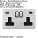 2 PACK 2 Gang Double 13A UK Plug Socket & 2x 3.1A USB-C SCREWLESS SATIN STEEL