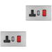 2 PACK 45A DP Oven Cooker Switch & 13A Switched Socket SCREWLESS SATIN STEEL