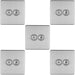 5 PACK 2 Gang Double Retro Toggle Light Switch SCREWLESS SATIN STEEL 10A 2 Way