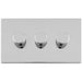3 Gang Rotary Dimmer Switch 2 Way LED SCREWLESS POLISHED CHROME Light Dimming