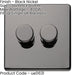 2 PACK 2 Gang Dimmer Switch 2 Way LED SCREWLESS BLACK NICKEL Light Dimming Wall