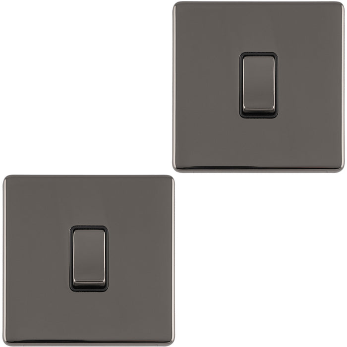 Click Single Light Switch 2 PACK 1 Gang 20A Single Light Switch SCREWLESS BLACK NICKEL 2 Way Sli ...