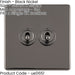 2 PACK 2 Gang Double Retro Toggle Light Switch SCREWLESS BLACK NICKEL 10A 2 Way