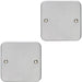 2 PACK Single HEAVY DUTY METAL CLAD Blanking Plate Round Edged Wall Box Hole Cap