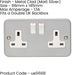 3 PACK 2 Gang Double 13A Switched UK Plug Socket HEAVY DUTY METAL CLAD Power