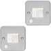 2 PACK 13A DP Switched Fuse Spur & Flex Outlet HEAVY DUTY METAL CLAD Isolation