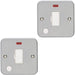 2 PACK 13A DP Unswitched Fuse Spur Flex Outlet & Neon HEAVY DUTY METAL CLAD
